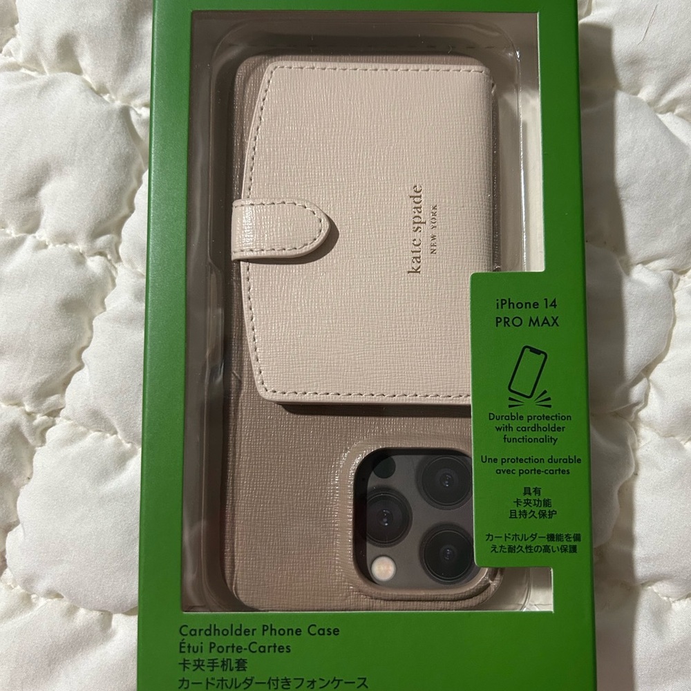 Kate Spade Cream Cardholder Case for iPhone 14 Pro Max